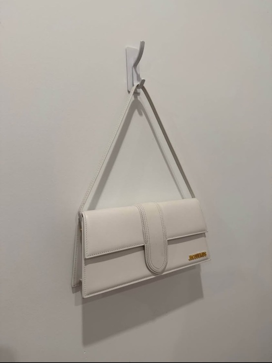 Jacquemus Handbags - Jacquemus Cream Leather Shoulder Bag with Gold Logo